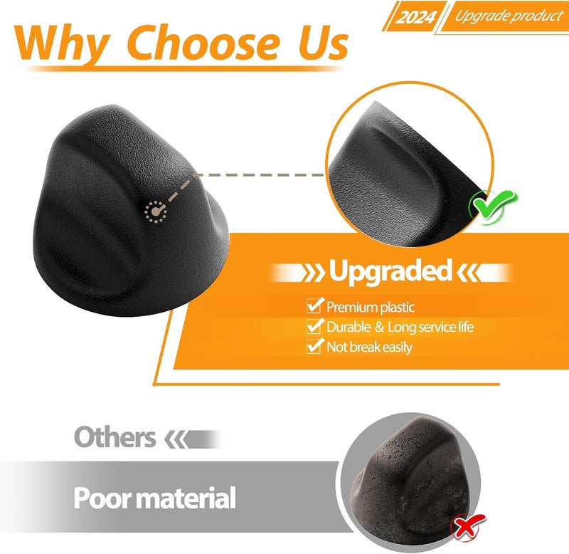 atgestore 2 Pcs Upgraded S99360232 Range Hood Knob Replacement for Broan Range Parts S600348 Black Fan and Light Knobs Broan Range Hood Switch Plastic Control Knobs Nutone Range Vent Hood Knobs - Image 5